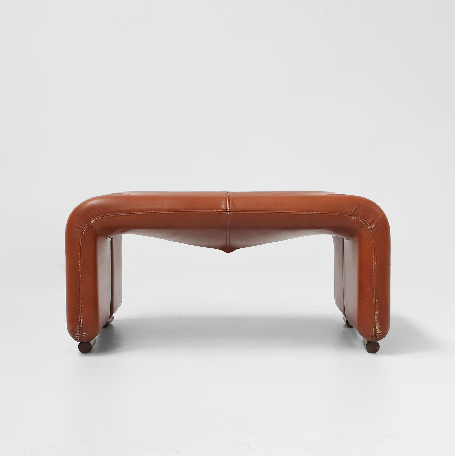 Brown leather Ottoman Coronado by Tobia Scarpa for B&B Italia, Italy ca. 1960thumbnail